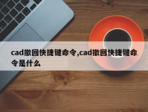 cad撤回快捷键命令,cad撤回快捷键命令是什么